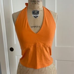 Orange Hollister halter top